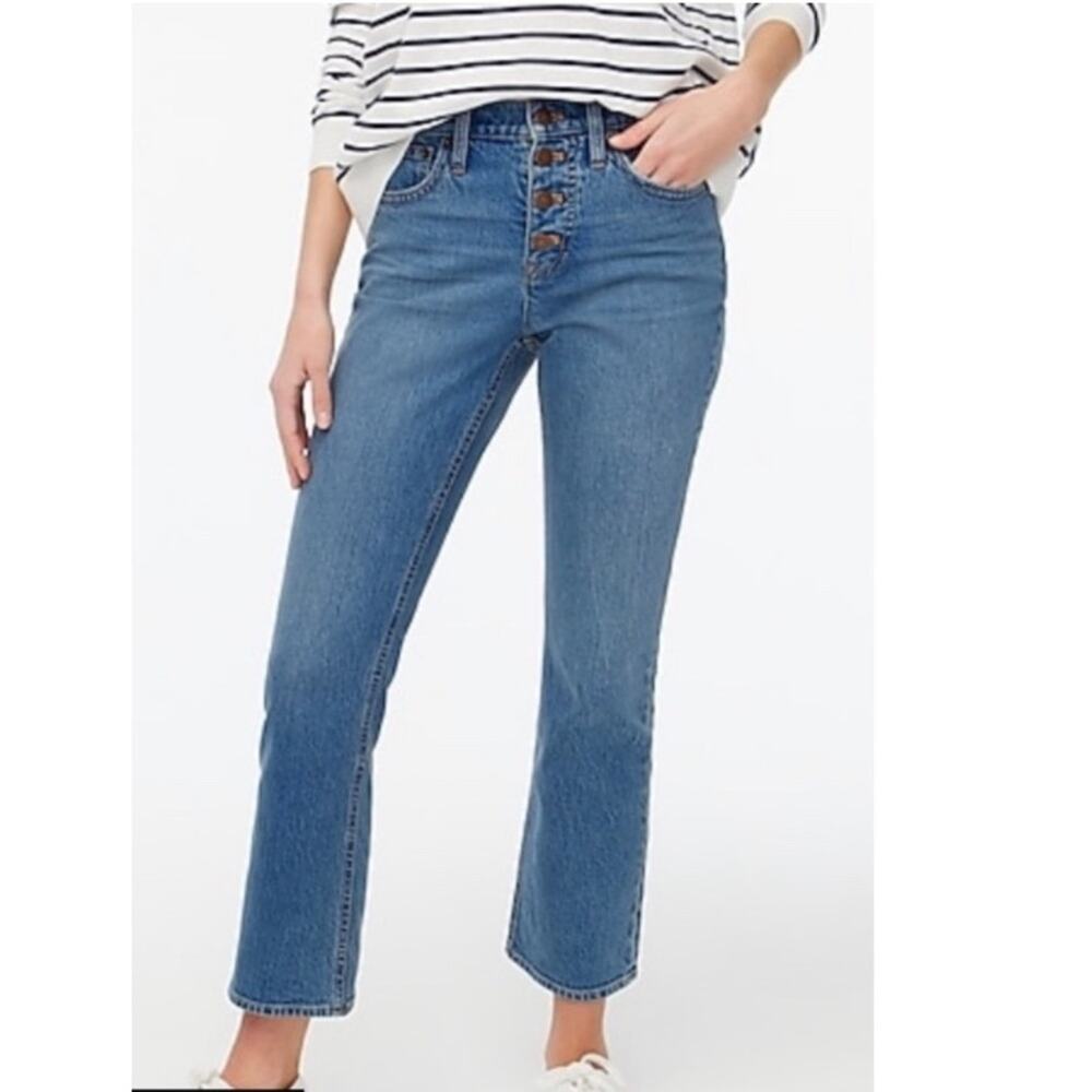 J Crew Factory Mid-Rise Flare Crop Jeans